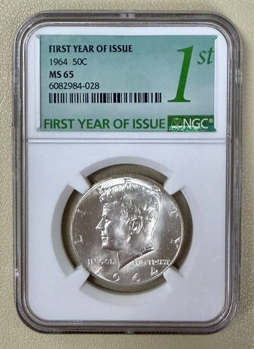 1964 Kennedy Half Dollar NGC MS65 First Year of Issue 90% Silver Philadelphia BU