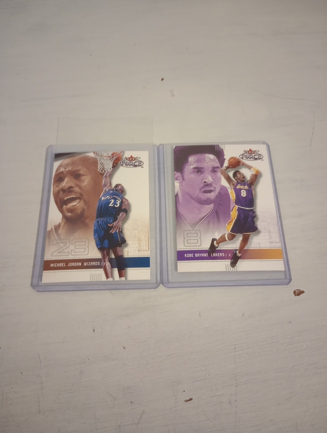 2001-02 Fleer Force Michael Jordan #61 & Kobe Bryant #25 Bulls Lakers HTF EX lo$