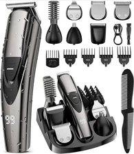 SHPAVVER Beard Trimmer for Men: Professional Barber Hair Clippers - 12-in-1 Cord