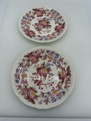 Set Of 2 Vintage Copeland Spode Red Aster Salad Plates 7.75  England