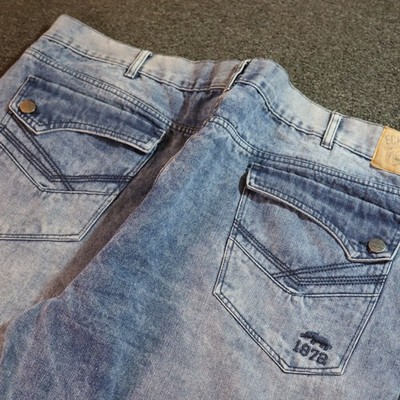 Ecko Unltd Baggy Mens 44x32 Blue Jeans Flap Pocket Y2k Vintage Hip Hop Skater
