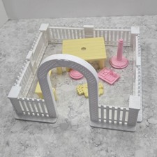Vintage Playskool 1991 Dollhouse Backyard Barbecue Accessories #1592 Incomplete 