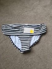Ladies Brand New Boden Fold Over Bikini Bottoms Size 14 Stripe