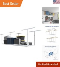 Adjustable Garage Ceiling Storage Rack, 2x8 Ft - 400 lbs, Space-Saving Solution