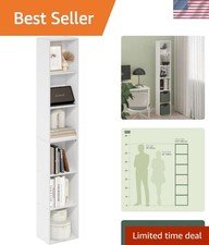 LUDER Book Shelf, 6-Tier Tall Modern Bookshelf, Bookcase with Open Shelves, 9...