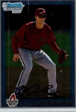 2010 Bowman Chrome Prospects Autographs Blue Refractors Matt Davidson Arizona
