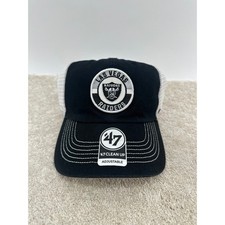 Las Vegas Raiders Hat Cap Snap Back Mens NFL Trucker Hat Black White 47 Clean Up