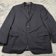 Vintage Burberry London Blazer Jacket Mens 42S Black Wool Career Single Breasted