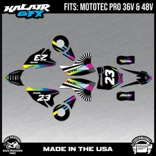 Graphics Kit for MotoTec 36V and 48V Pro Electric Dirt Bike FH Series - Rainbow