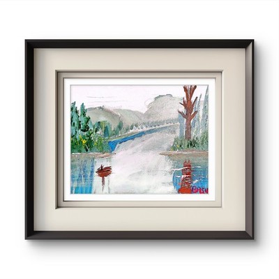 Landscape Water Feature Abstract Expressionist Original Painting Canvas 11x14