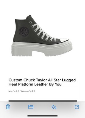 chuck taylor converse womens 8.5 lugged heel platform leather black