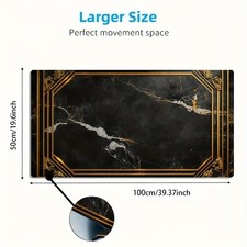 A Large Electronic Sports Gaming Mouse Pad Featuring a Black And Golden Marble