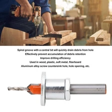 Countersink Drill Bit Kit Adjustable Limit Alloy Steel Power Tool Attachment