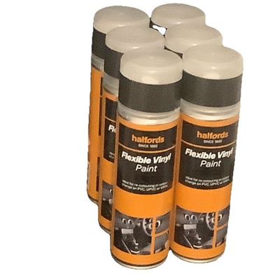 #ad #ad BLACK FLEXIBLE VINYL SPRAY PAINT 300ML CANS HALFORDS X 6 GBP 37.79