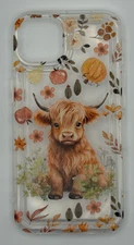 iPhone Case with Fluffy Cow Design Cute Soft Shockproof Cover