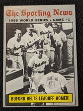 1970 Topps Baseball #305 - 1969 World Series Game 1 - Buford Belts Leadoff HR