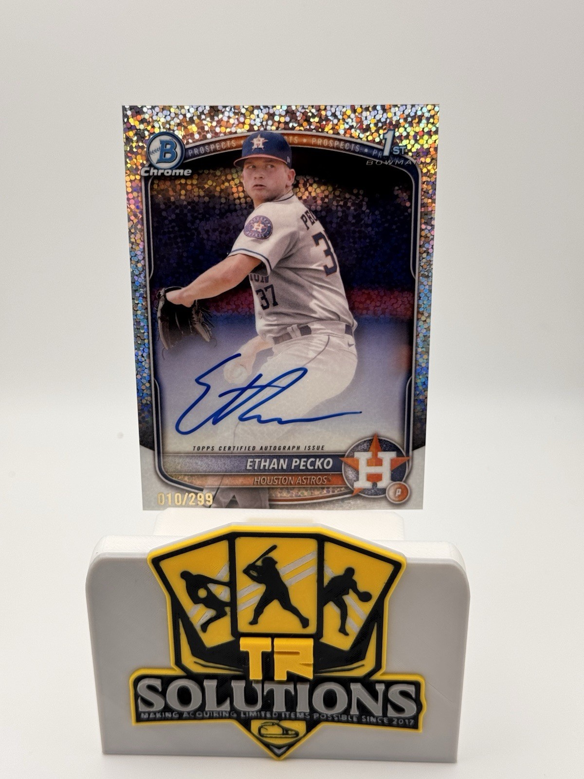 2025 Bowman Chrome Ethan Pecko 1st Bowman Auto Speckle Refractor /299 #CPA-EPE view 1