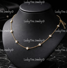 0.75 ct 14k Yellow Gold Natural  Diamond By The Yard necklace 18inch 10 station — photo 1