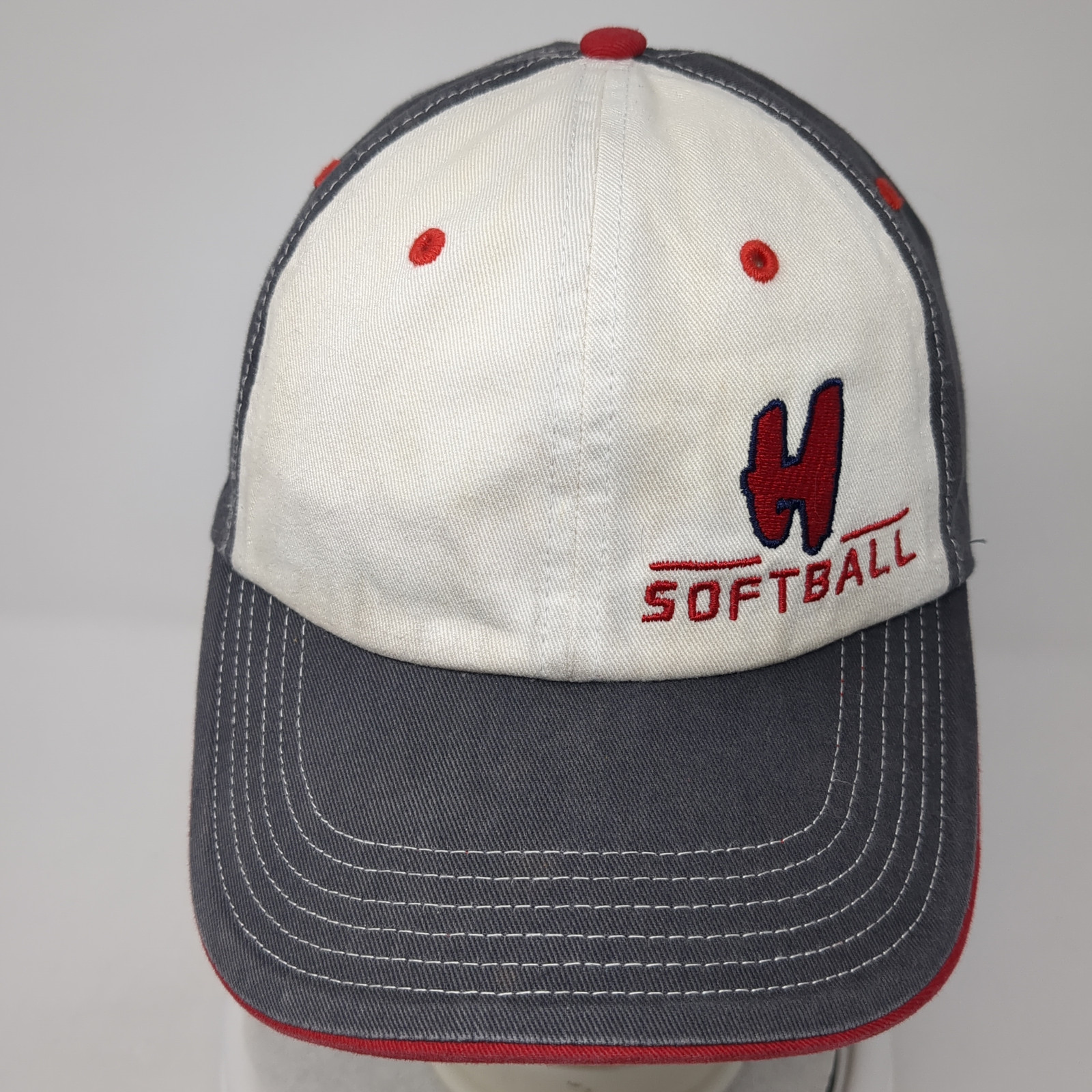 H Softball Strapback Hat Gray Large Adjustable Em… - image 2