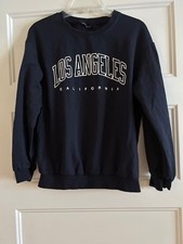 NEW Shein Black Lightweight Sweatshirt Los Angeles California Size XS
