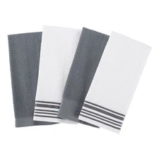 Mainstays 4-Pack 16”x26” Woven Kitchen Towel Set, Grey