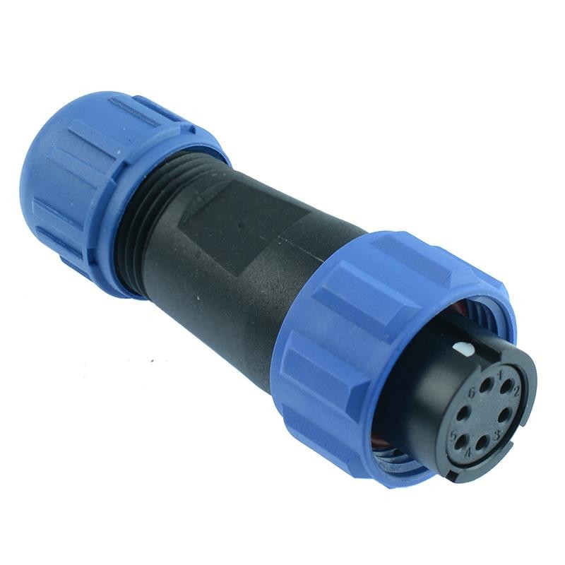 6 Pin Waterproof Female Plug Cable Connector IP68