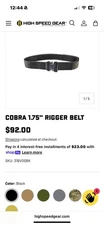 High Speed Gear Inc. Cobra 1.75 Rigger Belt