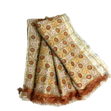 Indian Bridal Beige Saree Women Wrap Dress Vi...