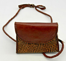 Vintage Leather Rattan Purse