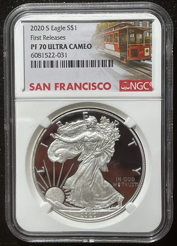2020-S $1 SILVER AMERICAN EAGLE Trolley Car NGC PF70 First Releases : 06733