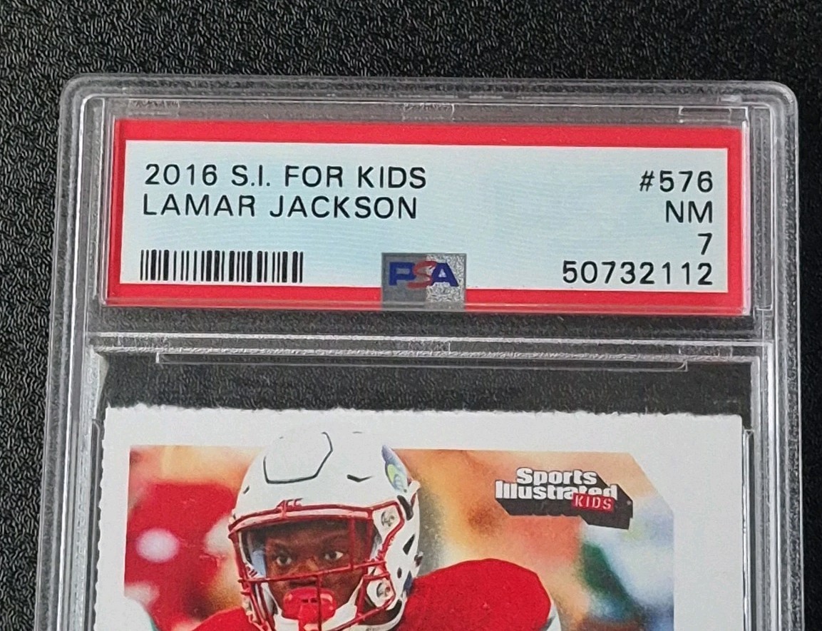NFL 20 Card Lot Mahomes Brady Trevor Lawrence /10 Lamar Jackson PSA 7 Autos view 9