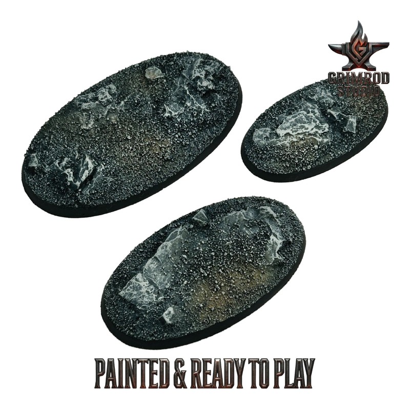 Jagged Rock Painted Resin Bases for Warhammer 40K Miniatures Tabletop Wargames