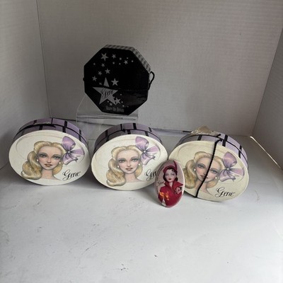4 AD Gene Doll Hat Box And A Pin Used May Smell Musty  2 Styles