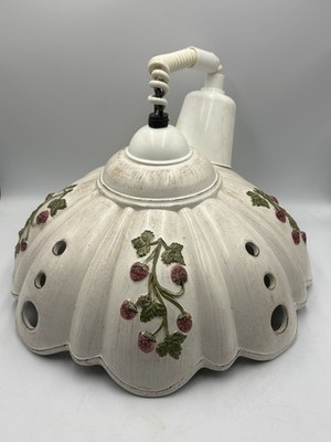 Vintage Keramik handbemalt Strawberry s Rise & Fall Leuchte Deckenpendelleuchte 15 