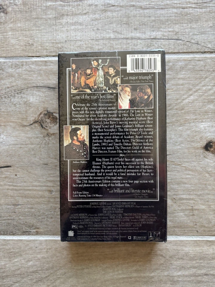 The Lion in Winter (VHS NEW Sealed Watermarks) Katharine Hepburn Peter O'Toole - Image 2 of 3
