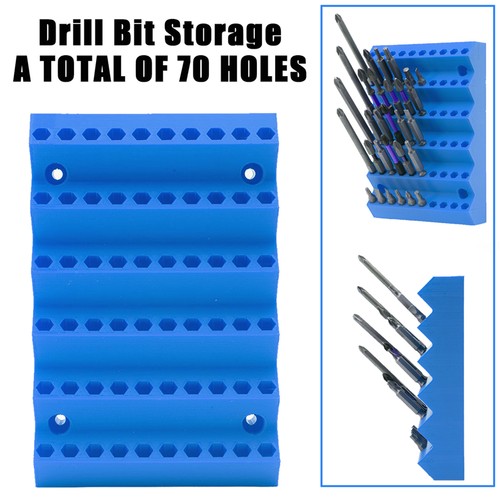 Soporte para brocas de 1/4 pulgada soporte para brocas hexagonales montaje en pared brocas universales estuche azul - Imagen 3 de 8