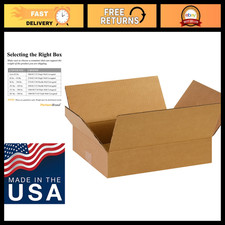 Flat Corrugated Boxes 14"x11"x3" Kraft - Pack of 25, Shipping  Storage Solution