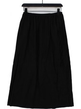 Uniqlo Women's Maxi Skirt S Black Viscose with Linen Long Maxi