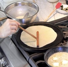 Crepe Spreaders Spatula Set & Spreader Stick Handmade Natural Beechwoo 7 x 3.5"