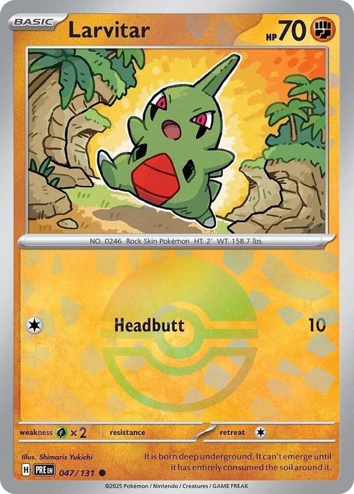 Larvitar | 47 | Pokemon | Prismatic Evolutions | Poke Ball | 50% off 2nd Item