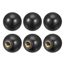 6Pcs Threaded Ball Knobs M5 Female Thread 0.78" Black for Machine Handle