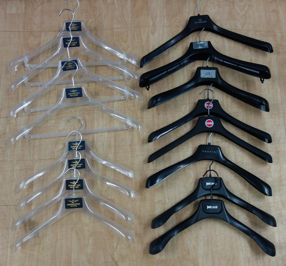 Designer-Kleiderbügel Konvolut transparent  8 Stück + schwarz 8 Stück