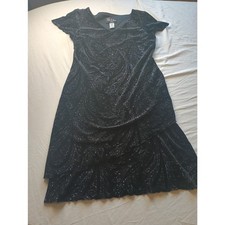 Vintage Whismigoth Velvet Layered v-neck Shimmer Dress Women size 10 Petite 