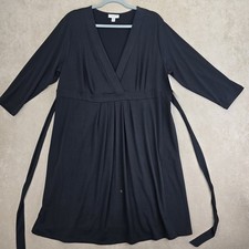 Liz Lange Maternity Target XXL Black Wrap Dress 3/4 Sleeve Tie Waist NWT