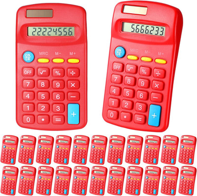 Copkim 24 Pack Student Mini Calculator for Classroom, 8-Digit Display Dual Power