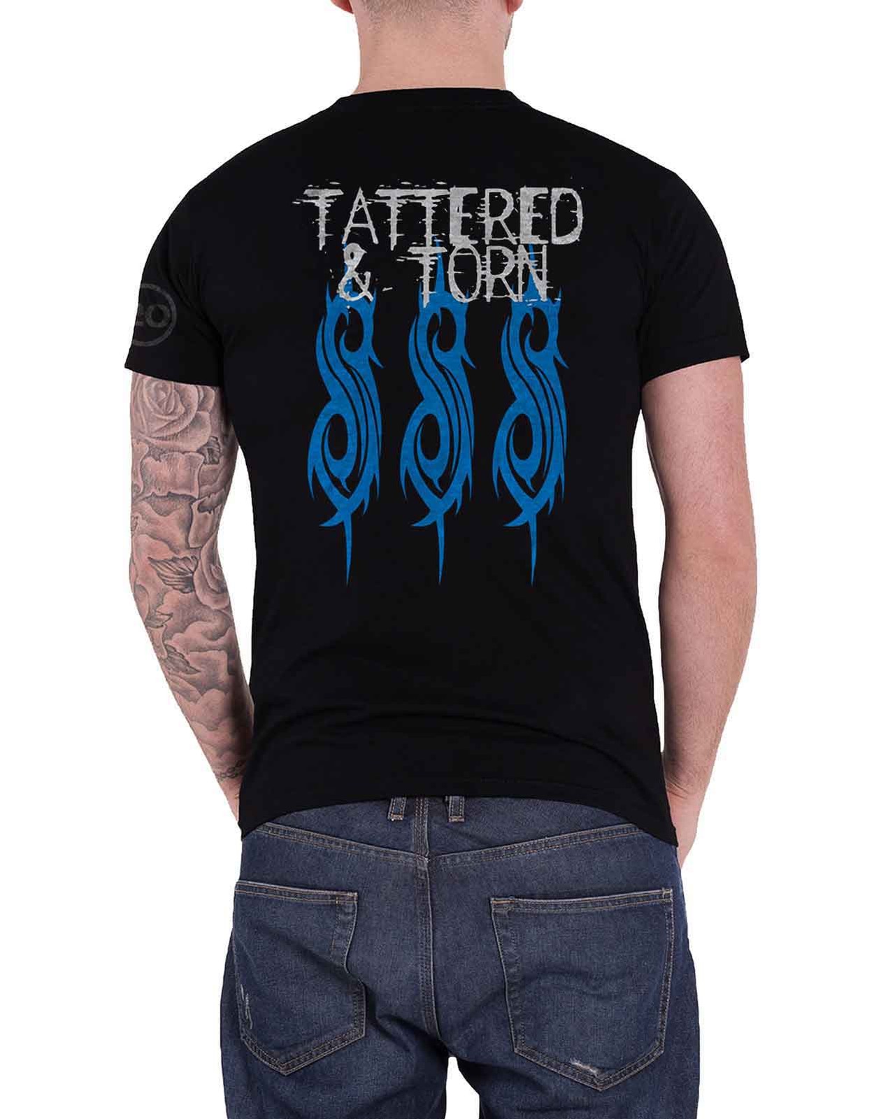 ALTRA Slipknot T Shirt 20th Anniversary Tattered and Torn Nue Ufficiale Uomo Nero