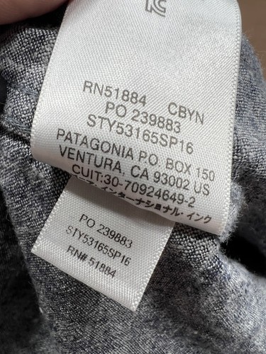 Patagonia Shirt Mens Large Common Threads Hemp Organic Cotton Button Up Pocket - Picture 9 of 9