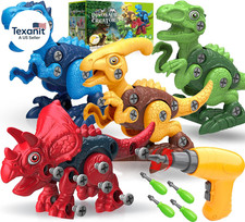 Dinosaur Toys for 3, 4, 5, 6, 7 Year Old Boys, Take Apart Toys with Electric Dri