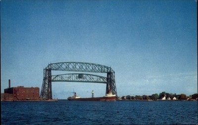 Freighter Steamer ANGELINE Duluth Superior Harbor Minnesota ~ 1960s postcard