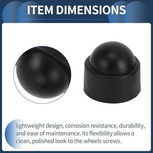 Wheel Lug Nut Bolt Exterior Rims Tire Nut Screws Dust Cap Cover Nut 19mm Black - Picture 5 of 7